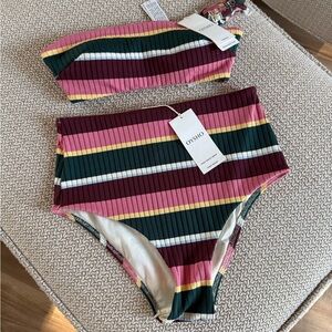 Oysho Striped Multicolor Bikini Set